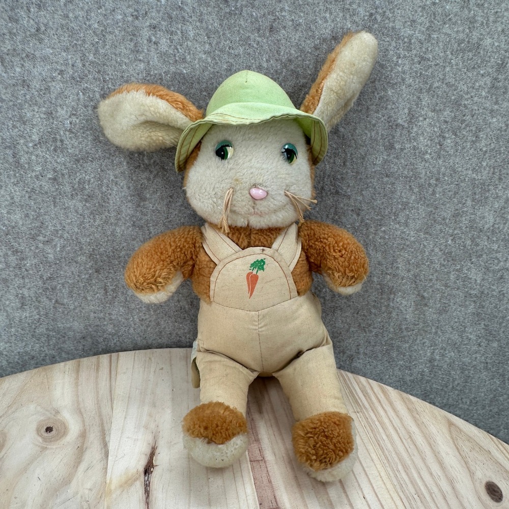 Knickerbocker Benjamin Bunny Plush Toy 12in Brown Vintage Overalls Hat